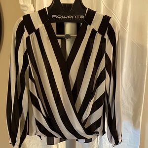 I-N-C international concepts, medium , black and white striped. polyester
